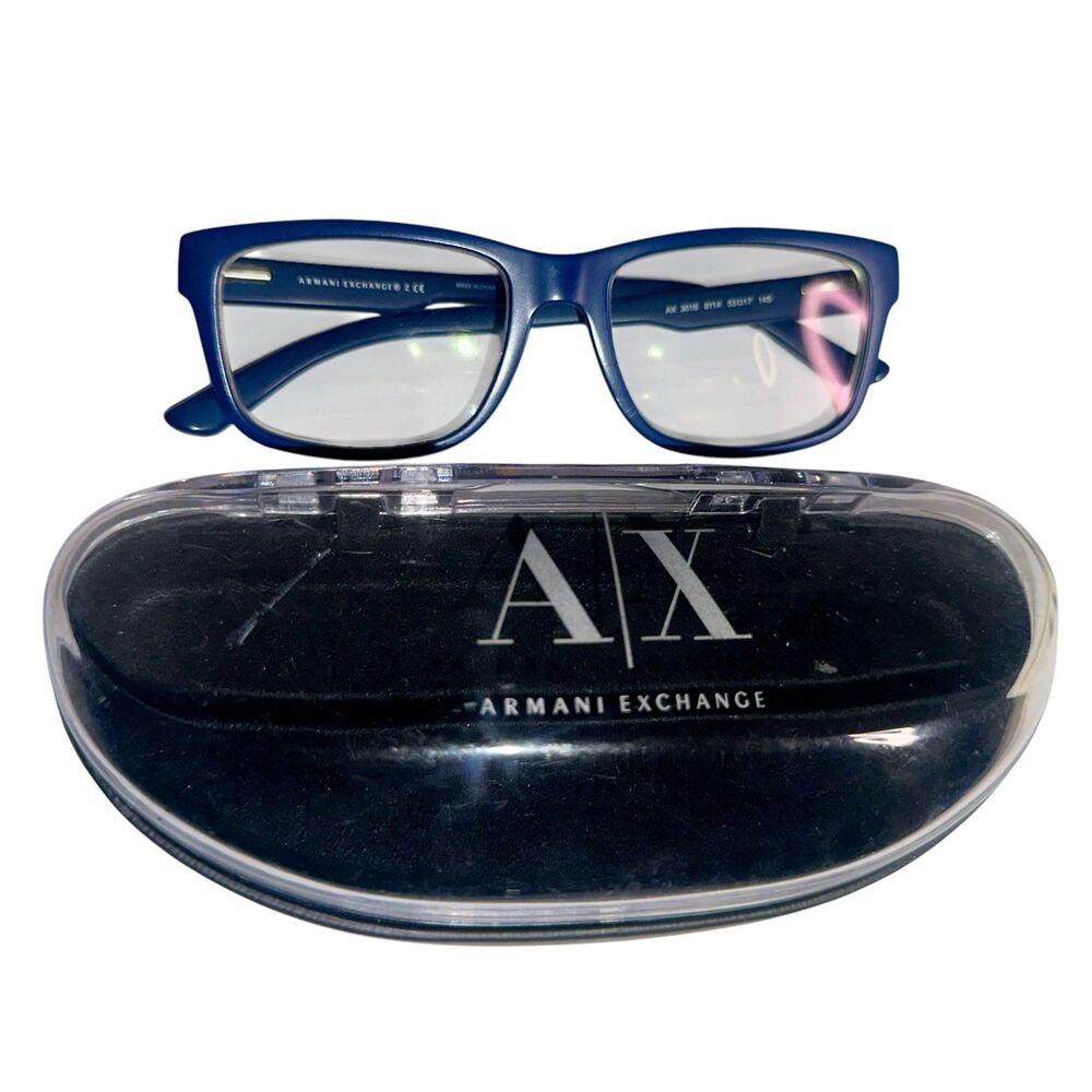 Armani Exchange AX 3016 8114 Navy Blue Square Eyeglasses Frames 53-17-145 11539